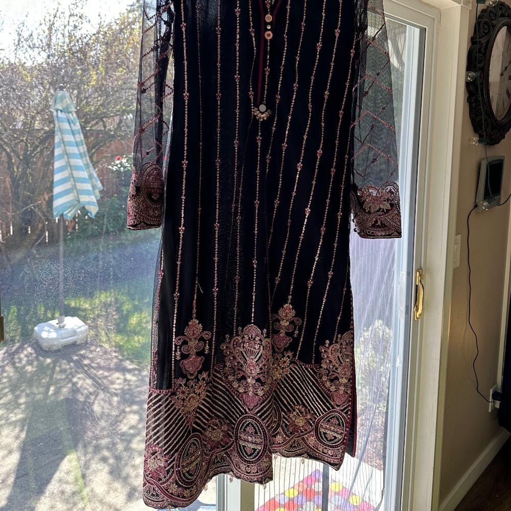 Beautiful embellished net shirt dress by Sapphire